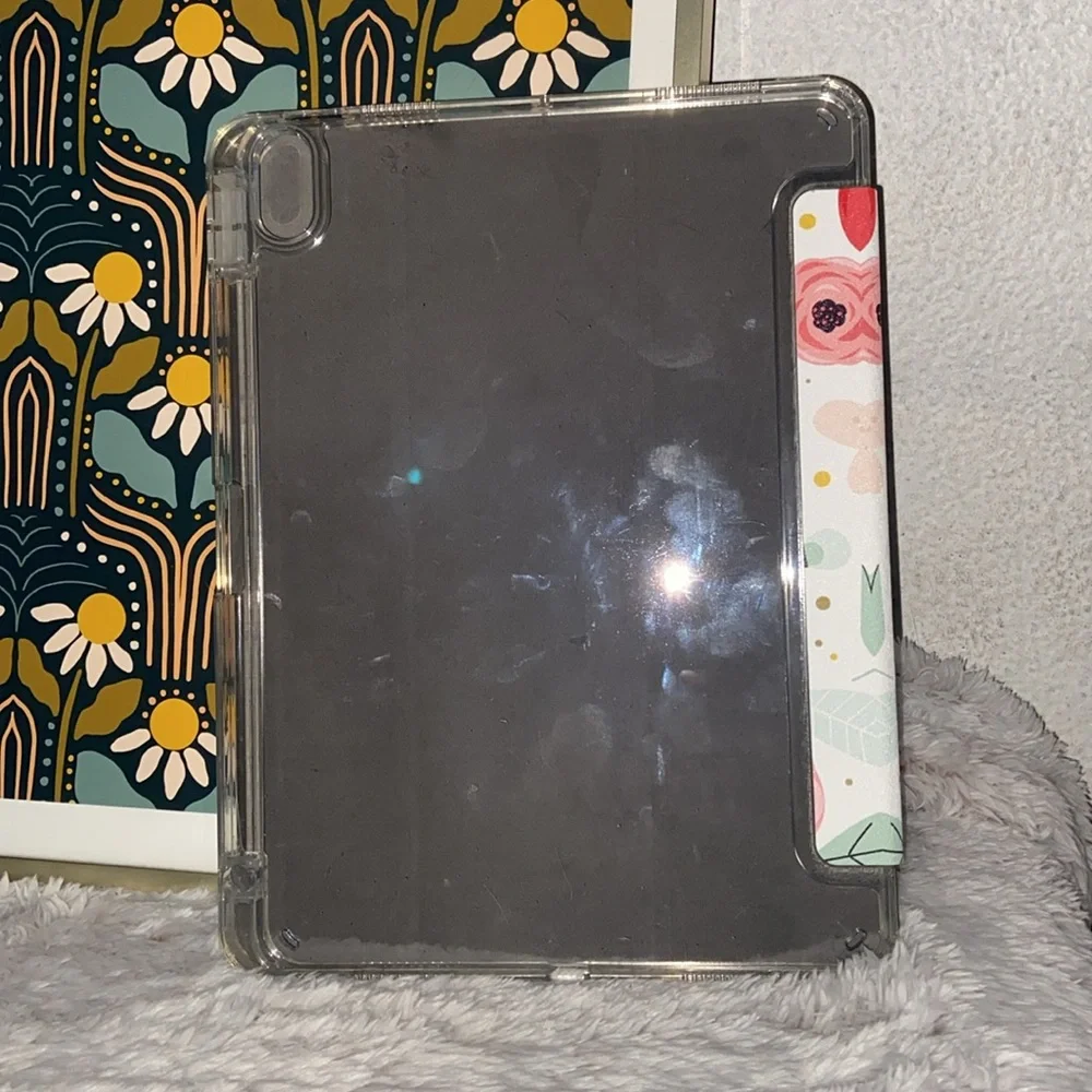 Floral Pattern Tablet Case - Pink & Green